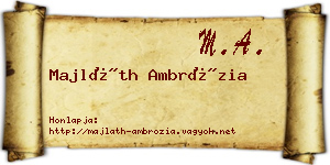 Majláth Ambrózia névjegykártya